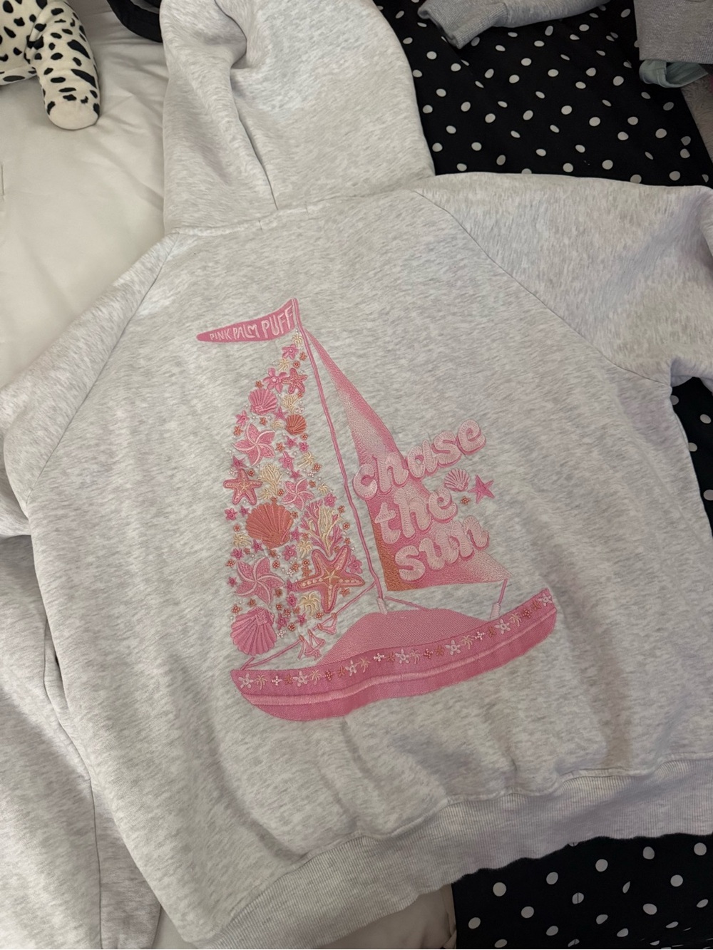 PINK PALM PUFF HOODIE (NEW SERIES!!)